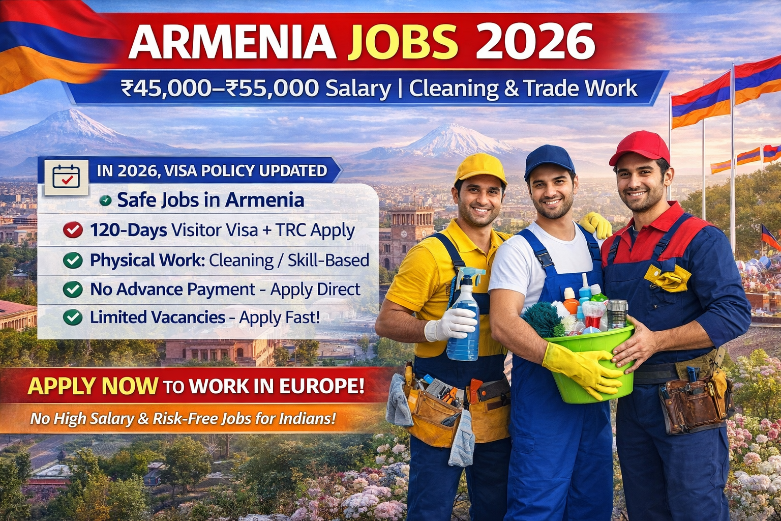 Armenia Jobs 2026 – Cleaning & Trade Work | Apply Now armenia1