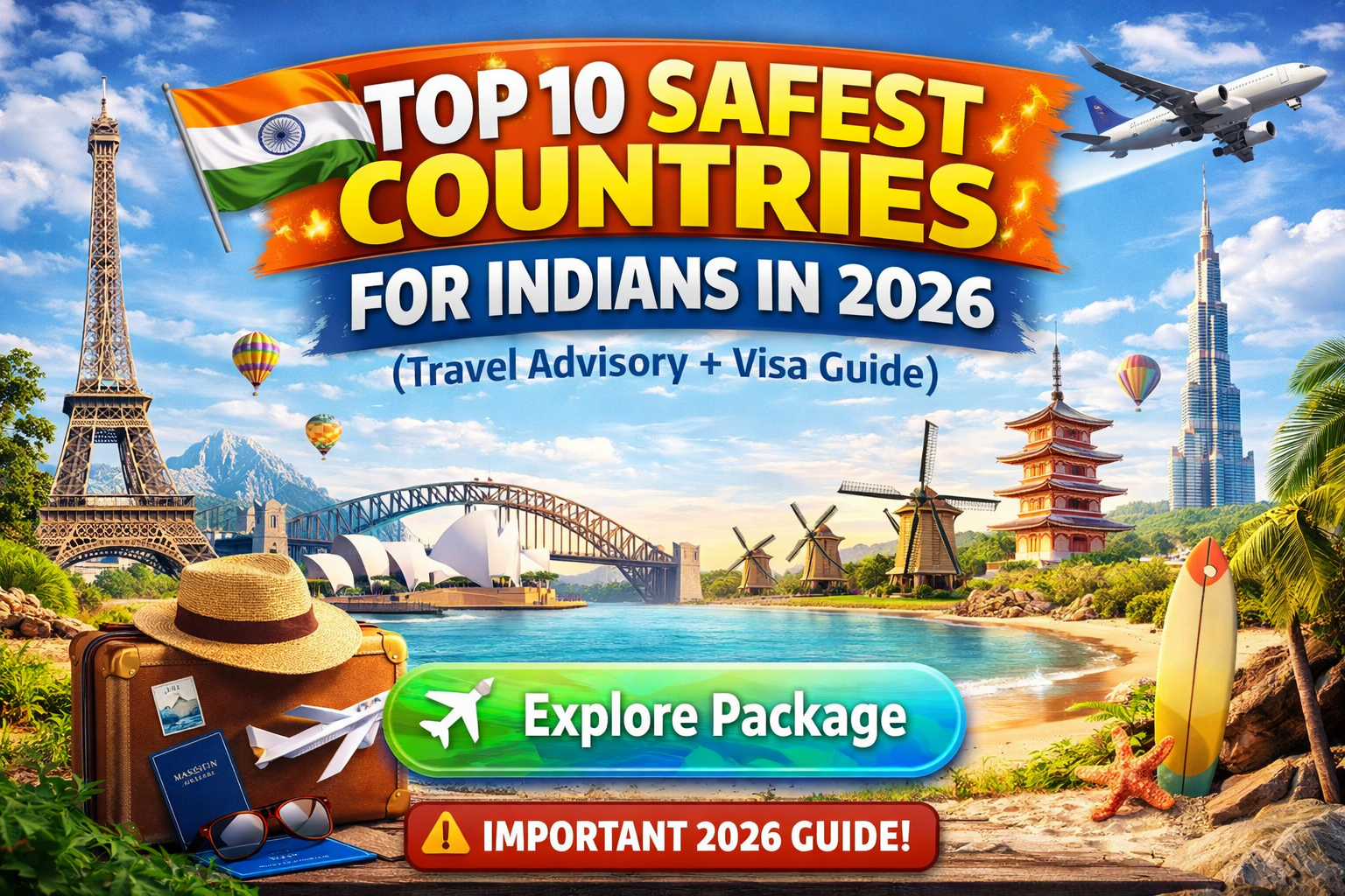 ⚠️ Before You Travel: Safest Countries for Indians in 2026 You Must Know High Risk Countries Map