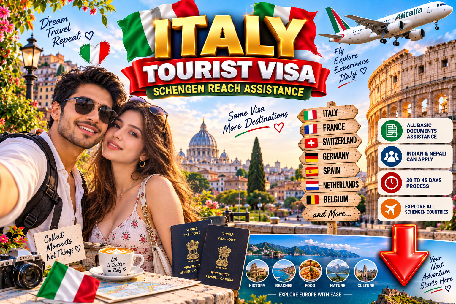 Italy Tourist Visa โ Schengen Reach italy1