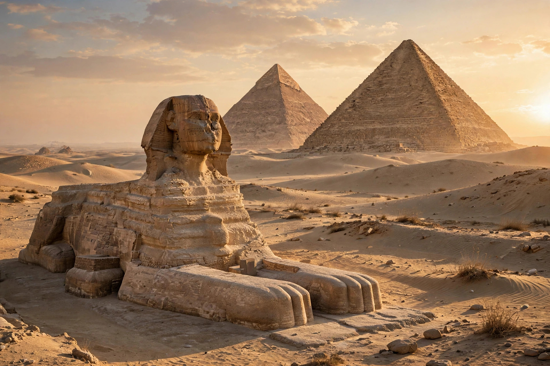 Pyramids of Giza at golden hour, Egypt e-visa for Indians