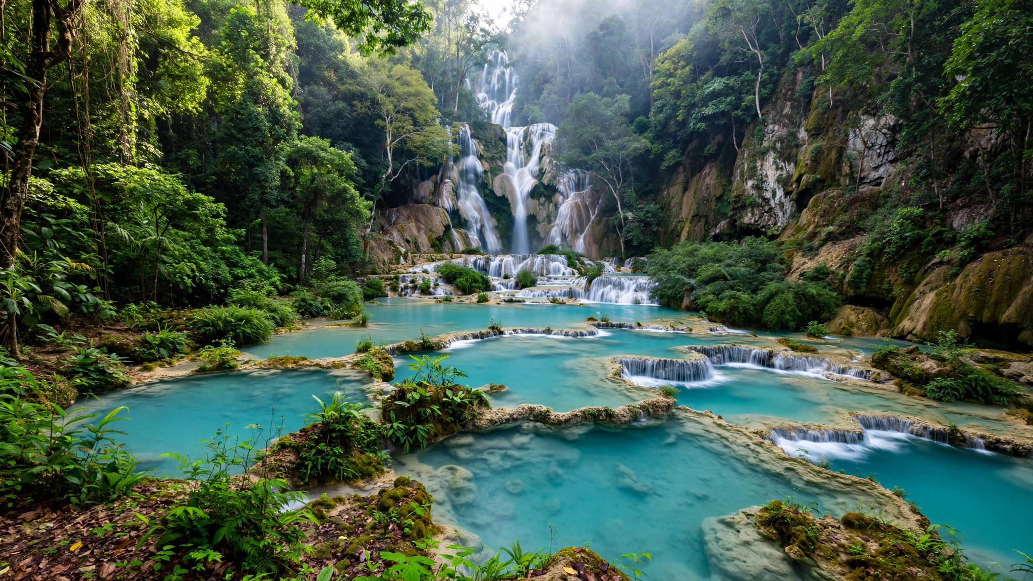 Kuang Si waterfalls Laos, Laos e-visa for Indians