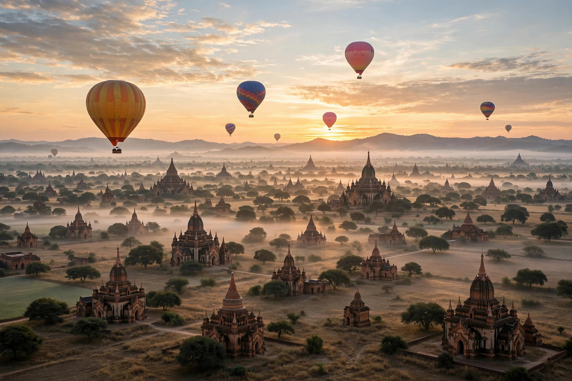 Bagan temples at sunrise, Myanmar e-visa for Indians