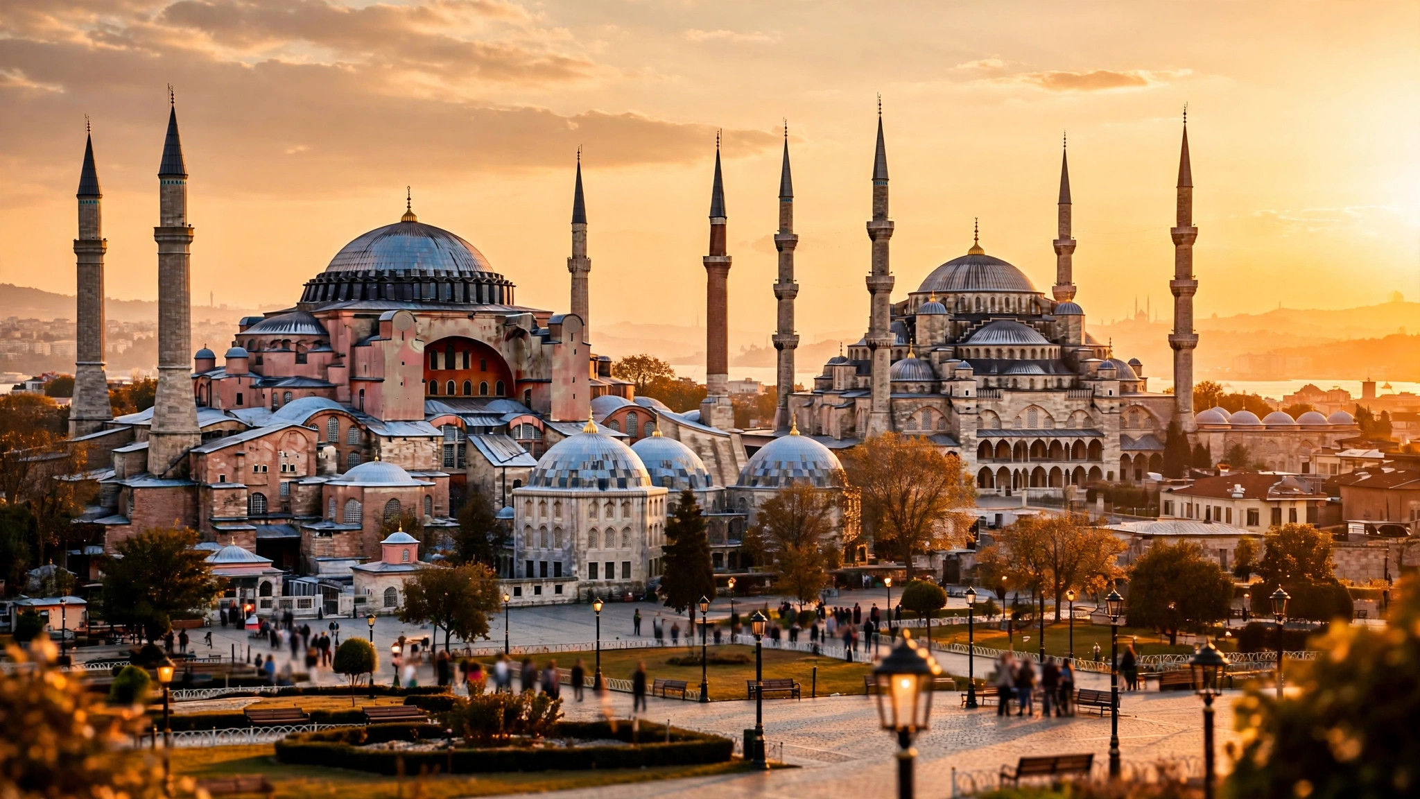 Hagia Sophia Istanbul at golden hour, Turkey e-visa for Indians