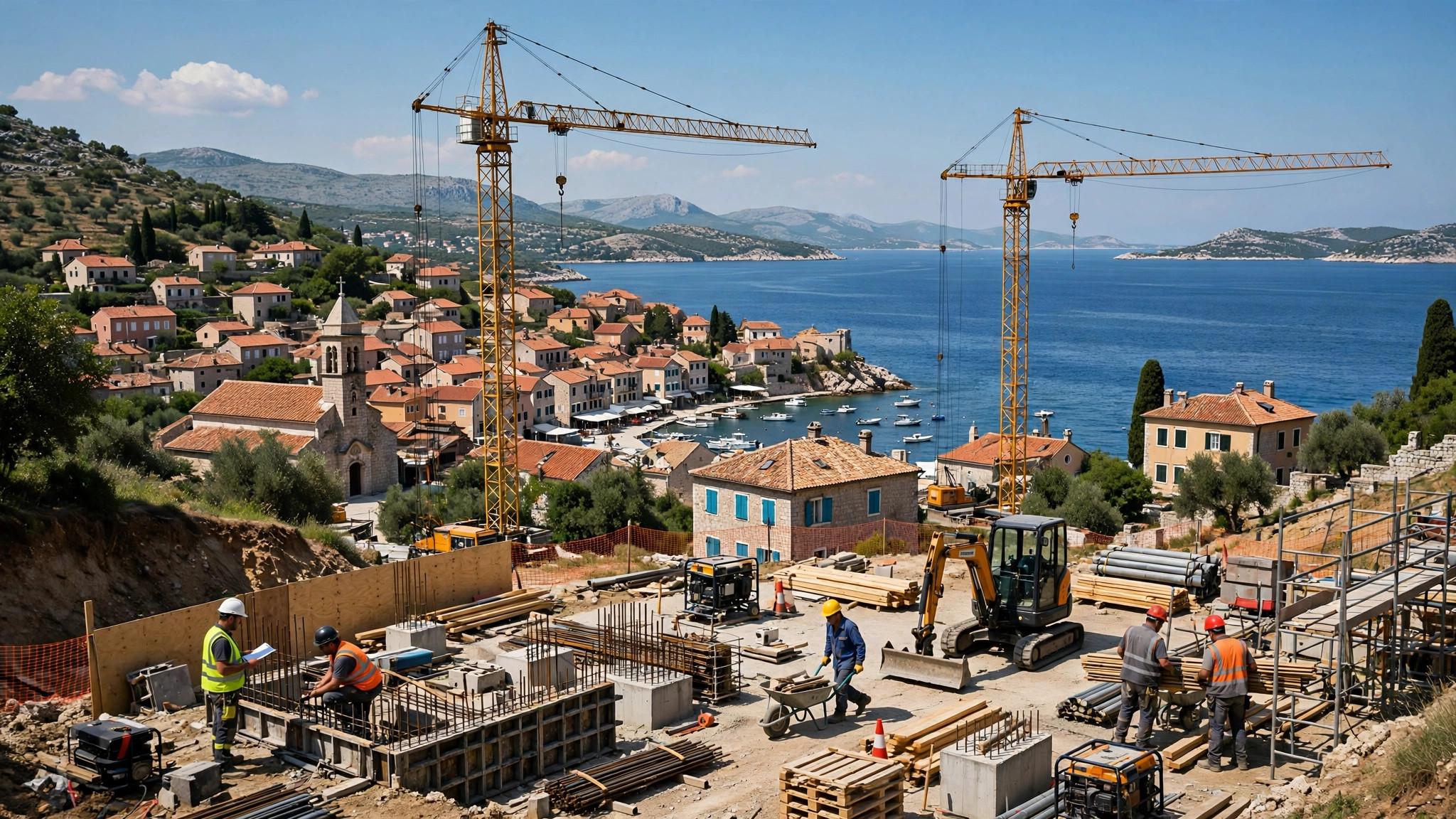 Construction site workers